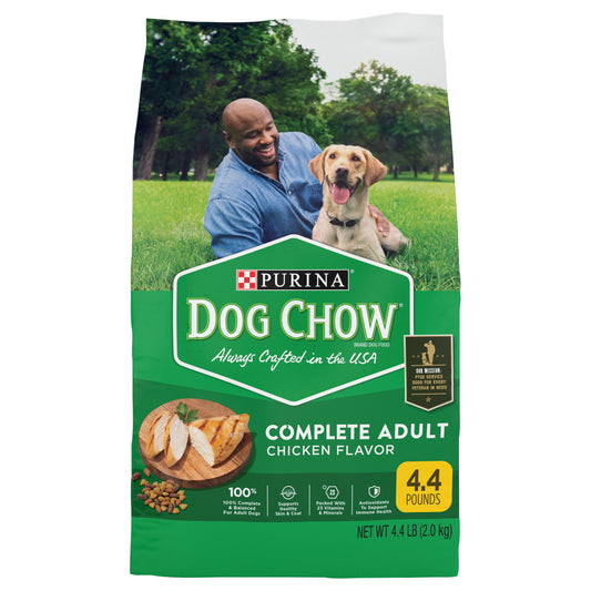 Purina Dog Chow Complete Adult Dry Dog Food Kibble With Chicken Flavor  - 4.4 lb. Bag