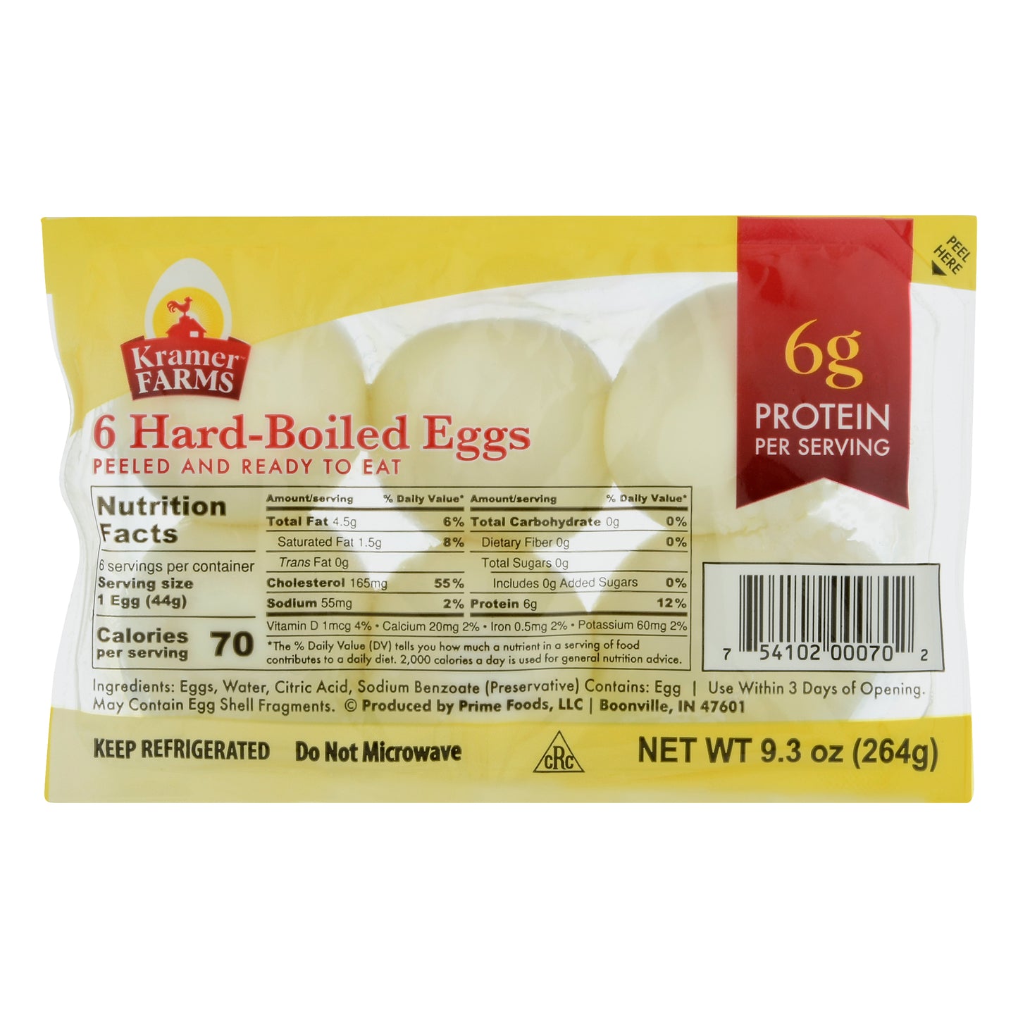 Kramer Farms Hord-Boiled Eggs 6 ea