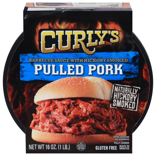 Curly's Barbecue Sauce with Hickory Smoked Pulled Pork 16 oz