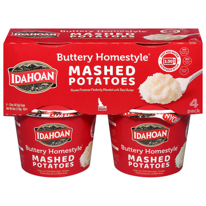 Idahoan Buttery Homestyle Mashed Potatoes 4 - 1.5 oz Cups