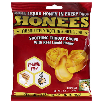 Honees Soothing Throat Drops with Real Liquid Honey 20 ea – Spires IGA