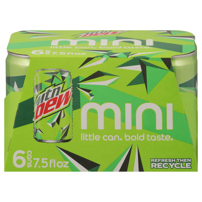 Mtn Dew Soda Mini 6 - 7.5 fl oz Cans