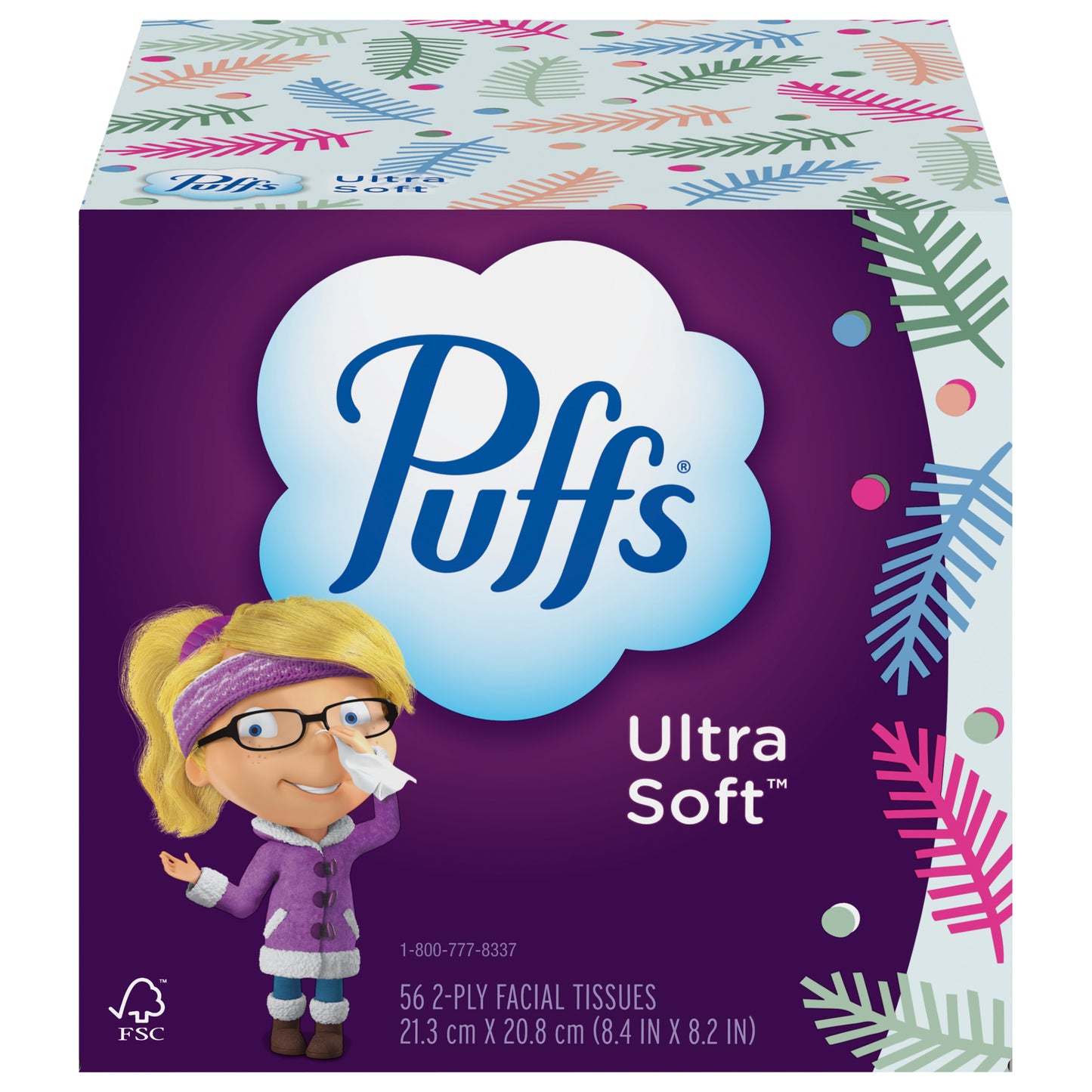Puffs Ultra Soft Facial Tissues, 1 Cube, 56 Facial Tissues Per Box