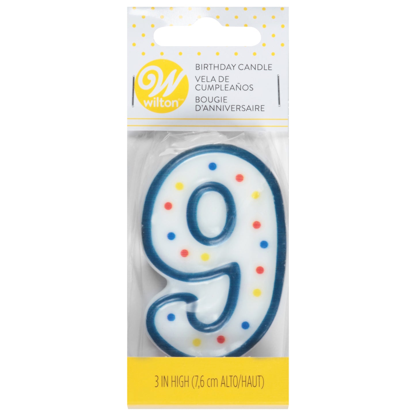 Wilton 9 Birthday Candle 3 Inch 1 ea