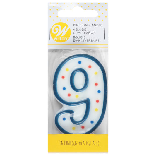 Wilton 9 Birthday Candle 3 Inch 1 ea