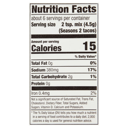 McCormick Taco Seasoning Mix, 1 oz