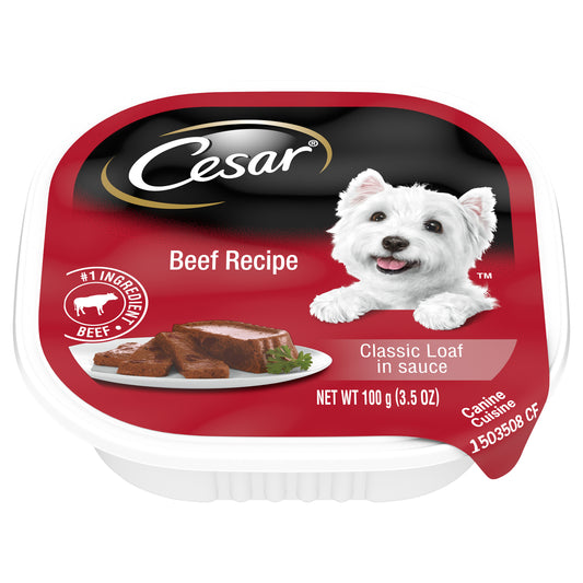 Cesar® Beef Recipe Classic Loaf in Sauce Canine Cuisine 3.5 oz. Tray