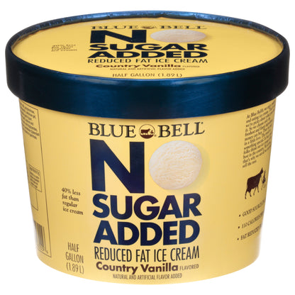 Blue Bell No Sugar Added Country Vanilla Ice Cream 0.5 gal
