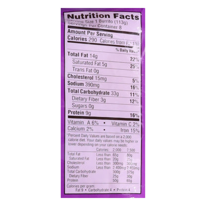 El Monterey Beef & Bean Burritos 8-Pack Family Size 8 ea
