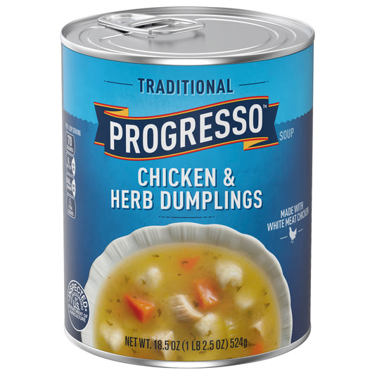 Progresso Traditional, Chicken & Herb Dumplings Canned Soup, 18.5 oz.