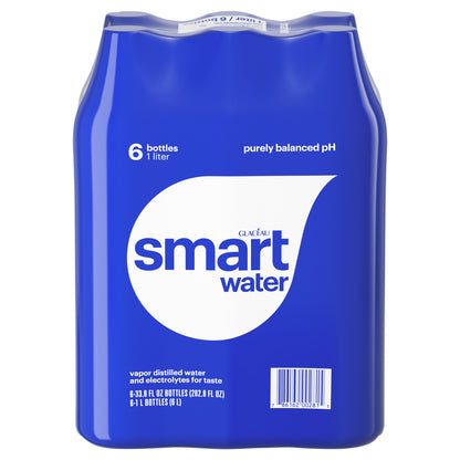 smartwater nutrient-enhanced water Bottles, 33.8 fl oz, 6 Pack