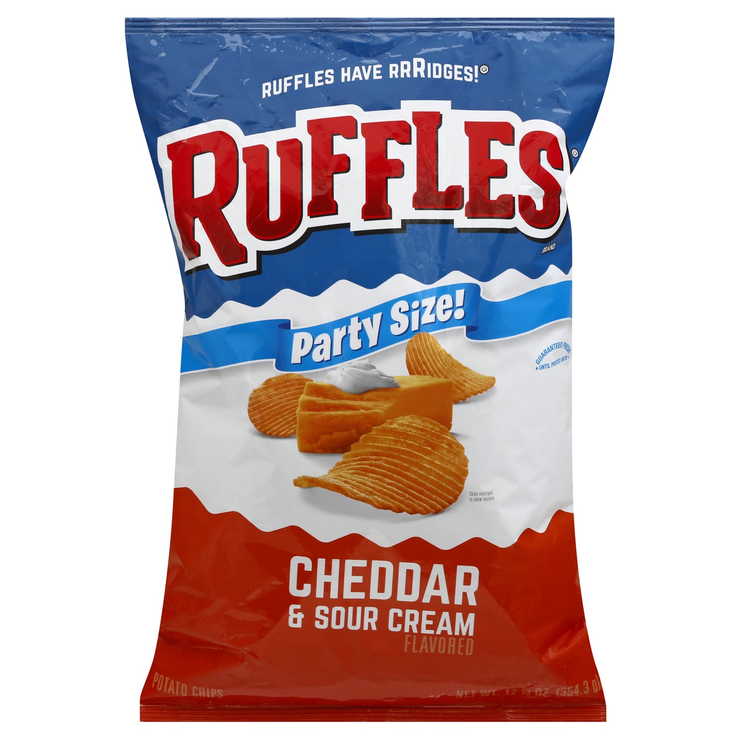 Ruffles Cheddar & Sour Cream Flavored Potato Chips Party Size 12.5 oz