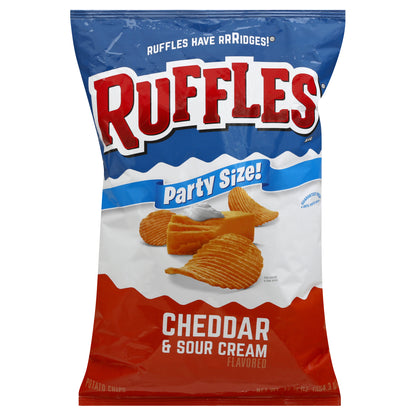 Ruffles Cheddar & Sour Cream Flavored Potato Chips Party Size 12.5 oz