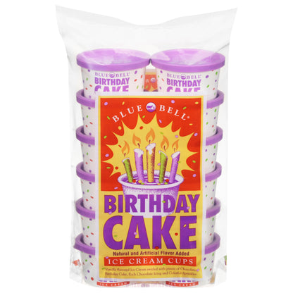 Blue Bell Birthday Cake Ice Cream Cups - 12 ct / 3 fl oz