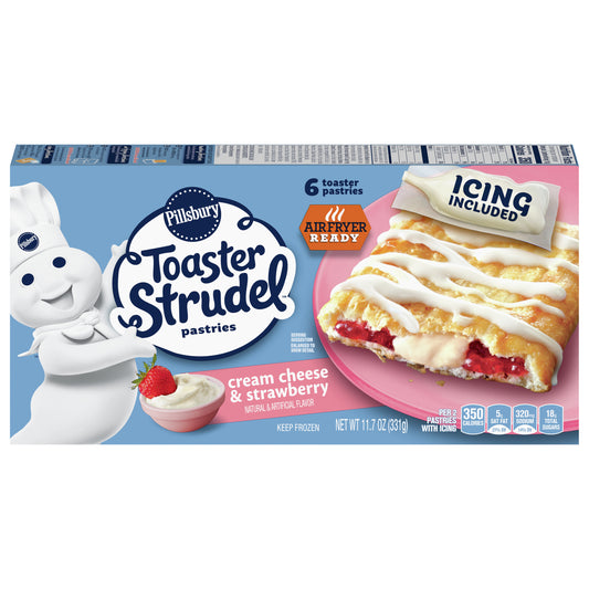 Pillsbury Toaster Strudel Pastries, Cream Cheese & Strawberry, 6 ct, 11.7 oz