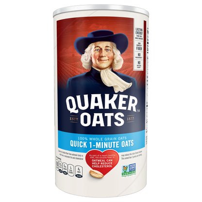 Quaker Whole Grain Oats Quick 1-Minute Oats 18 Oz