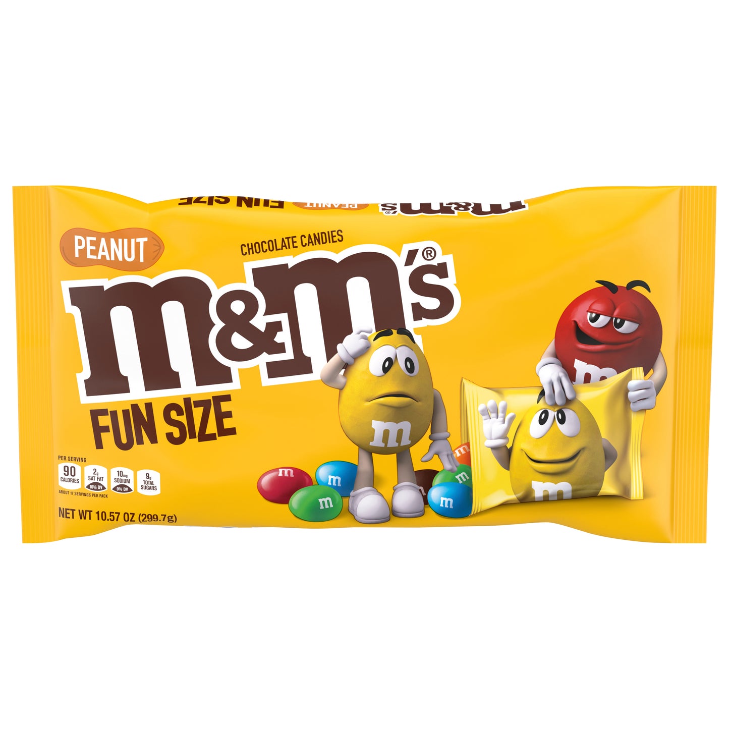 M&M'S Peanut Milk Chocolate Fun Size Candy Bag, 10.57oz
