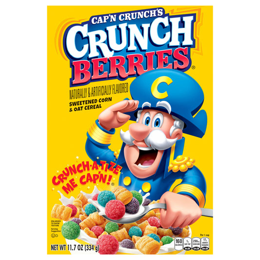 Cap'n Crunch's Sweetened Corn & Oat Cereal Crunch Berries Naturally & Artificially Flavored 11.7 Oz