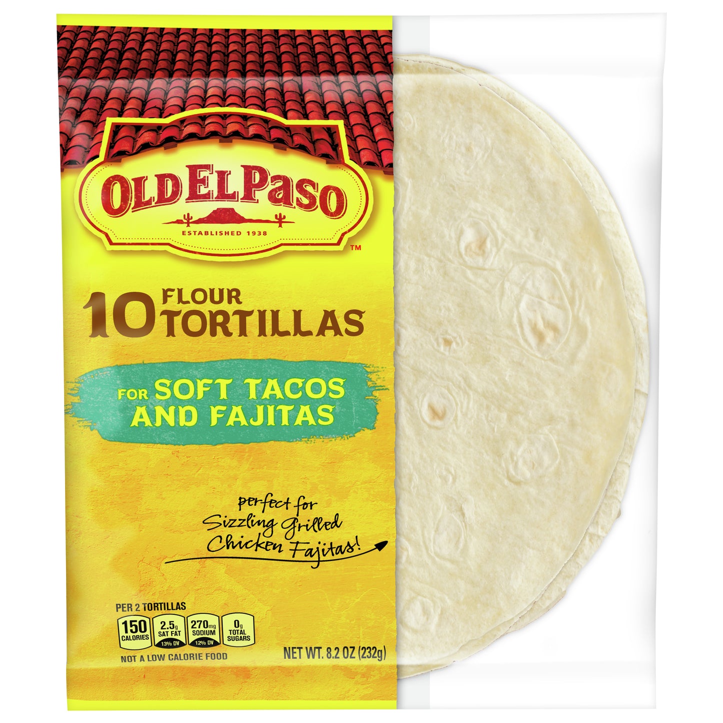 Old El Paso Flour Tortillas, For Soft Tacos and Fajitas, 10 ct., 8.2 oz.
