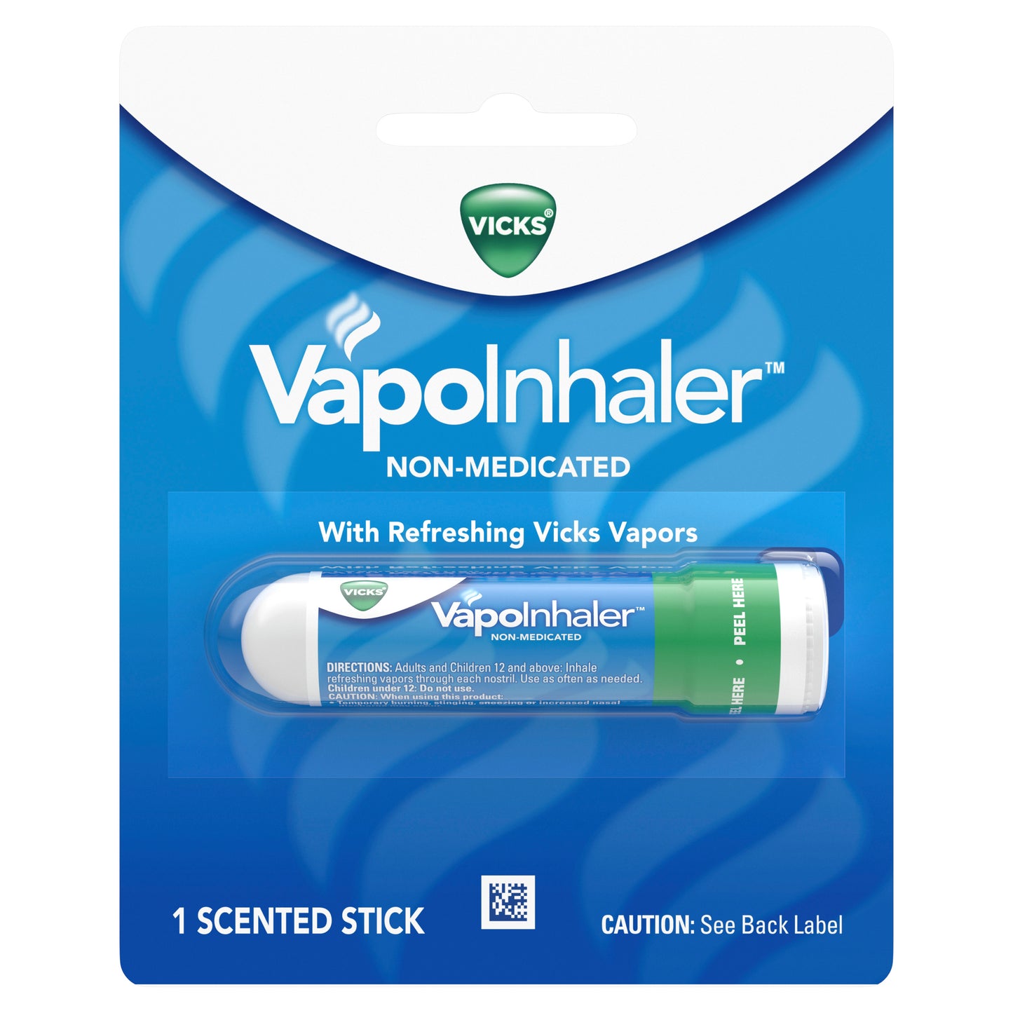 Vicks VapoInhaler, On-the-Go Portable Nasal Inhaler, Non-Medicated, With Refreshing Vicks Vapors, Menthol Scent , 1 Scented Stick