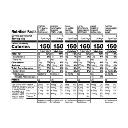 Frito Lay Snacks Flavor Mix Variety Packs 1 Oz, 18 Count