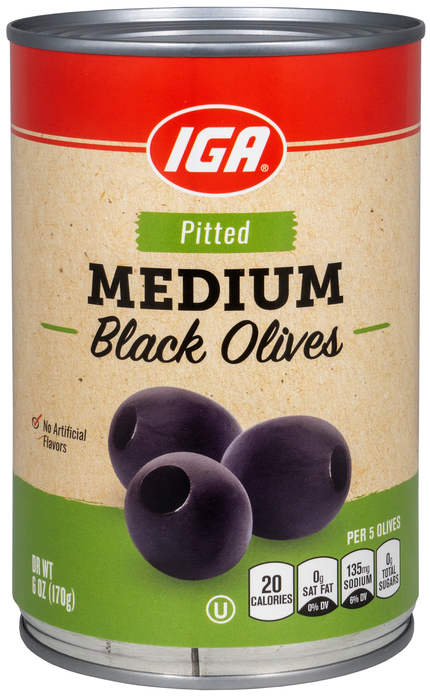 BLACK OLIVES MEDIUM PITTED 6 OZ