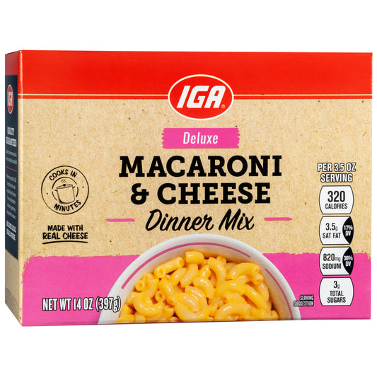 MAC AND CHEESE DINNER MIX DELUXE 14 OZ