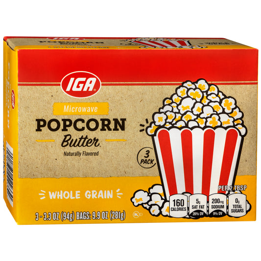 POPCORN MICROWAVE BUTTER 3 PACK BOX