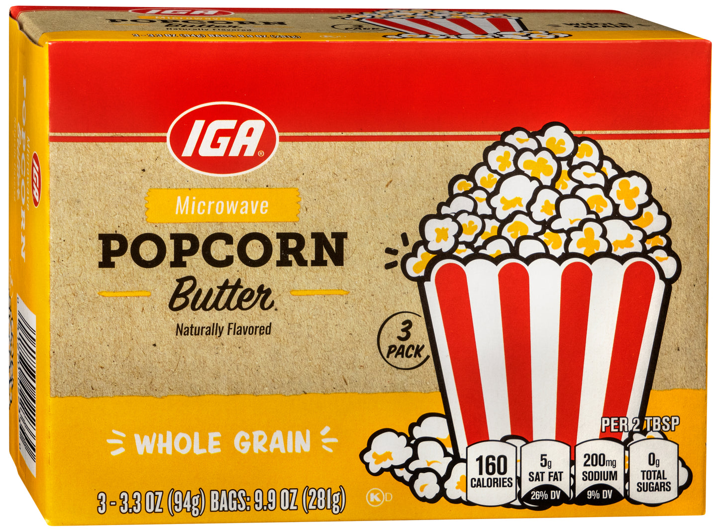 POPCORN MICROWAVE BUTTER 3 PACK BOX