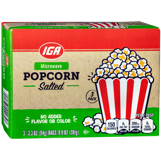 POPCORN MICROWAVE NATURAL 3 PACK BOX