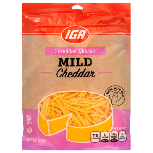 SHREDDED CHEDDAR MILD CHEESE 8 OZ