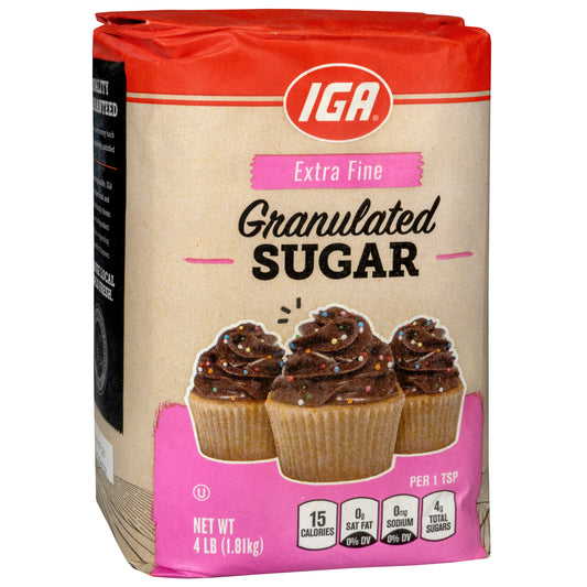 SUGAR GRANULATED EXTRA FINE 4 LB BAG