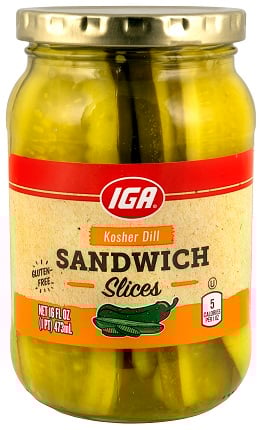 PICKLES DILL SANDWICH SLICES KOSHER 16 OZ