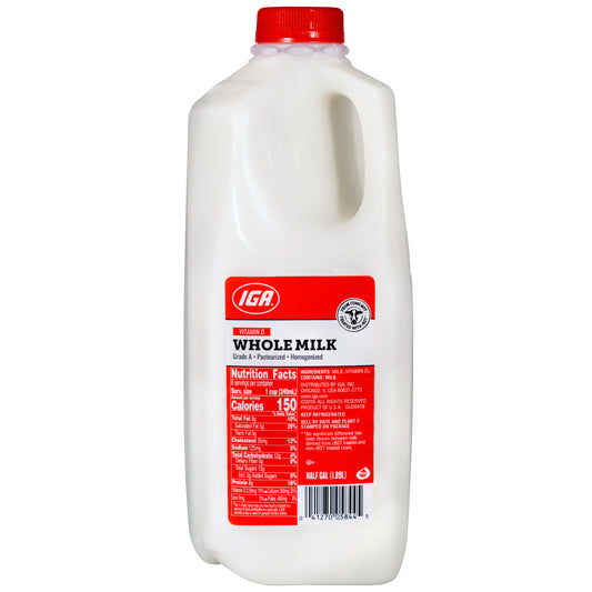 MILK WHOLE VITAMIN D LABEL HF GAL