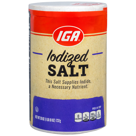 SALT IODIZED CANISTER 26 OZ