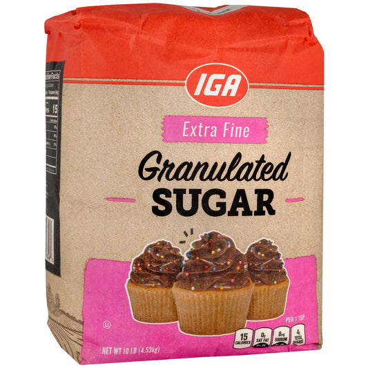 SUGAR GRANULATED EXTRA FINE 10 LB BAG