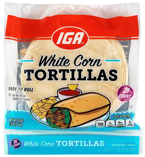 TORTILLAS WHITE CORN 21 CT 16 OZ