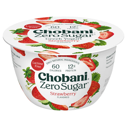 Chobani Nonfat Zero Sugar Greek Strawberry Flavored Yogurt 5.3 oz