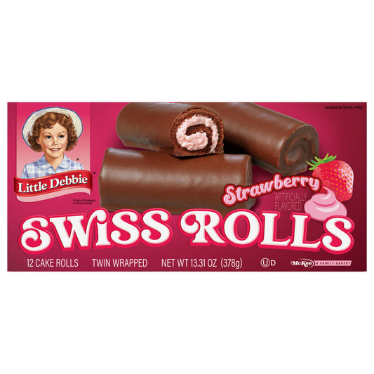 Snack Cakes, Little Debbie Family Pack Strawberry Swiss Rolls