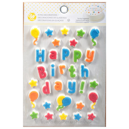Wilton Happy Birthday! Icing Decorations 0.8 oz