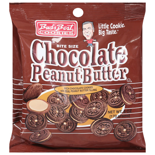 Bud's Best Cookies Chocolate Peanut Butter Cookies Bite Size 6 oz