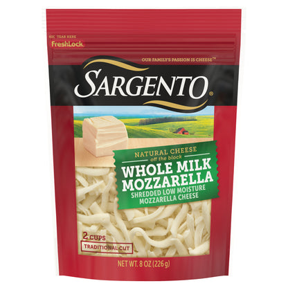 Sargento® Shredded Whole Milk Mozzarella Natural Cheese, 8 oz.