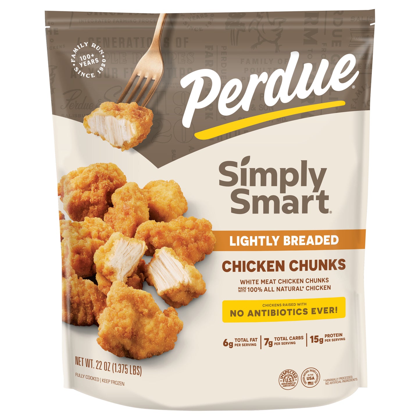 PERDUE® Simply Smart® Lightly Breaded Chicken Breast Chunks, 22 oz