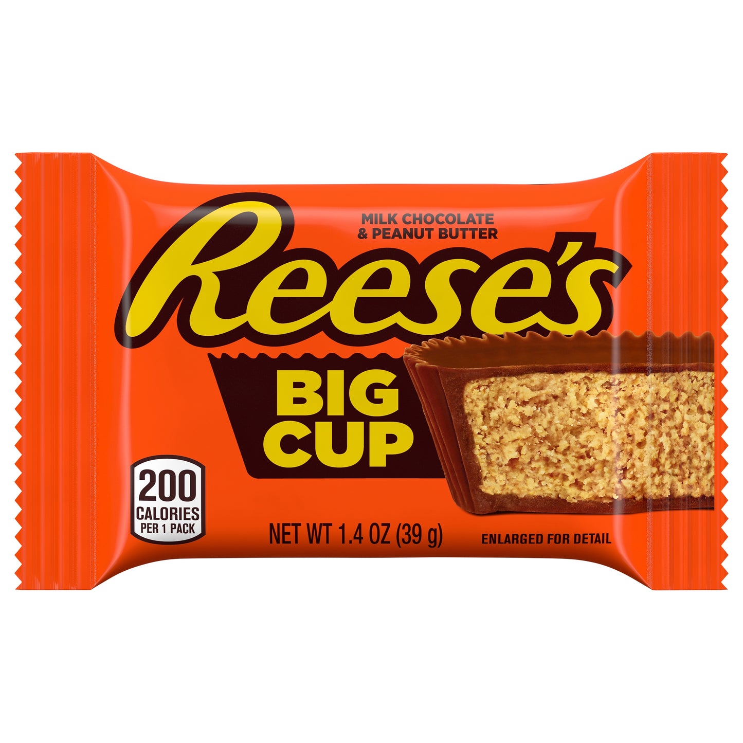 REESE'S Big Cup Milk Chocolate Peanut Butter Cups, Candy Pack, 1.4 oz
