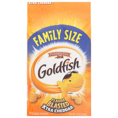 Goldfish Flavor Blasted Baked Xtra Cheddar Snack Crackers Family Size 10 oz