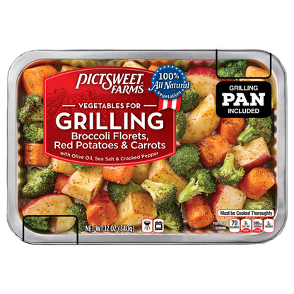 Pictsweet Farms Vegetables for Grilling Broccoli Florets, Red Potatoes & Carrots - 12 oz