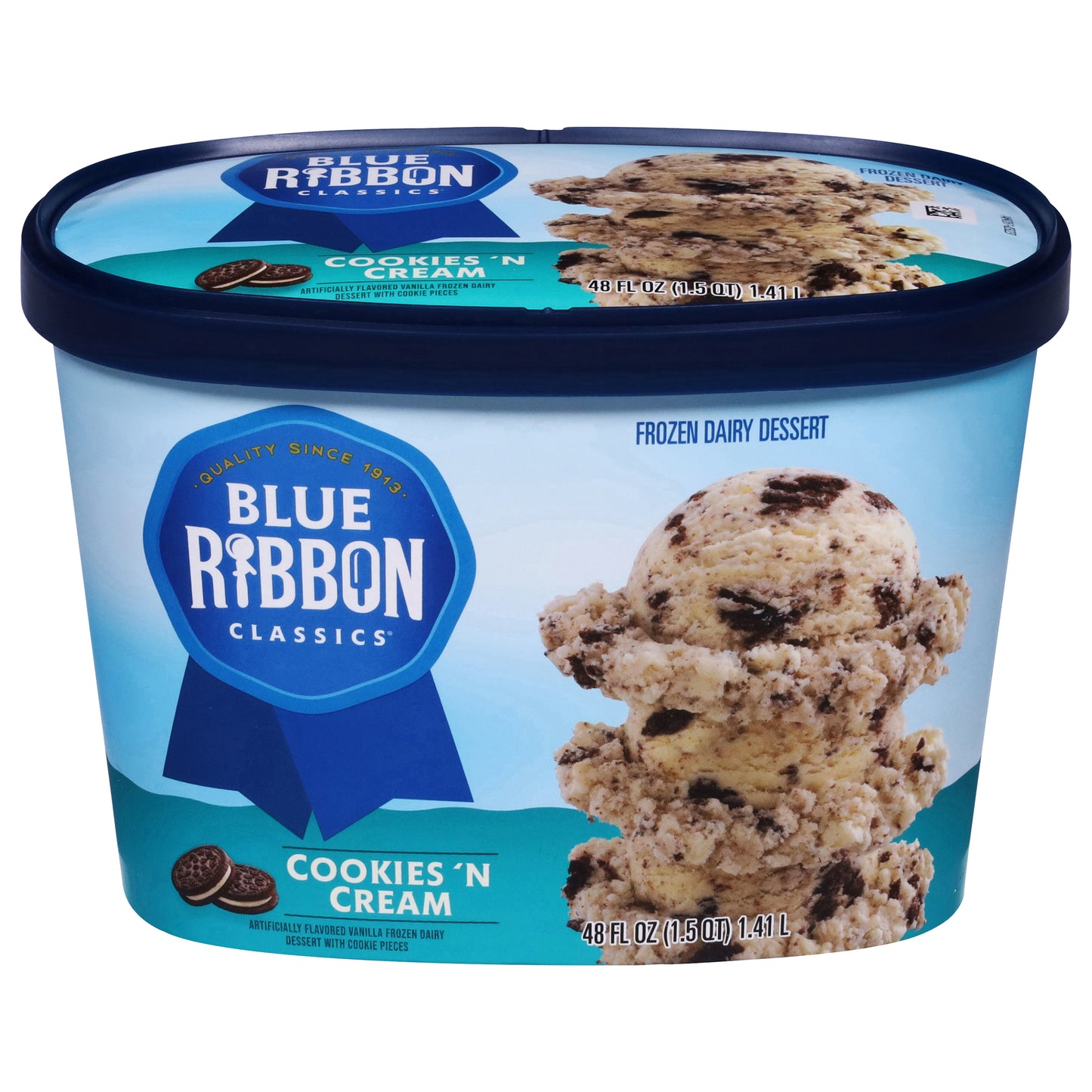 Blue Ribbon Classics Cookies 'N Cream Frozen Dessert, 48 fl oz
