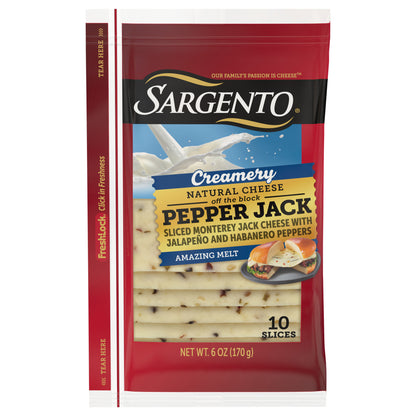 Sargento® Creamery Sliced Pepper Jack Natural Cheese, 10 slices