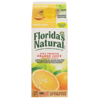 Florida's Natural Most Pulp 100% Premium Orange Juice 52 fl oz