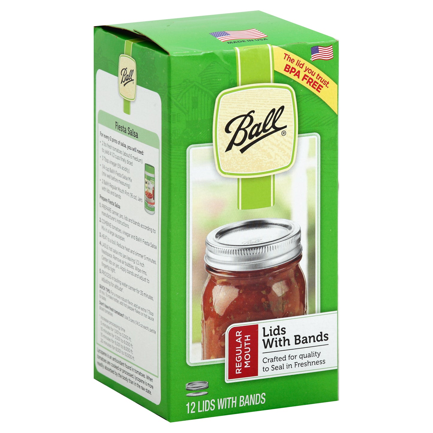 Ball Lids 12 ea - REGULAR MOUTH Lids With Bands